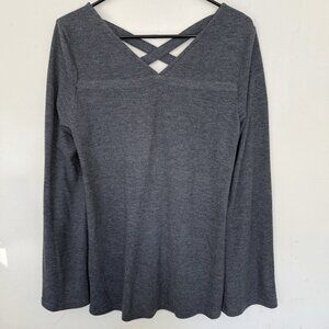 Doe & Rae Criss Cross Keyhole Neck Top S Oversized Flowy Fairy Grunge Lagenlook